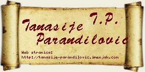 Tanasije Parandilović vizit kartica